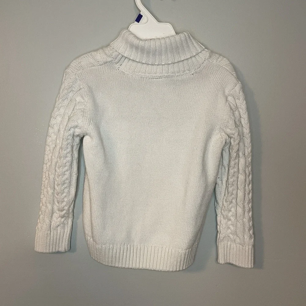Gymboree Cable‎ Knit Sweater Shawl Collar Cream Size 2T